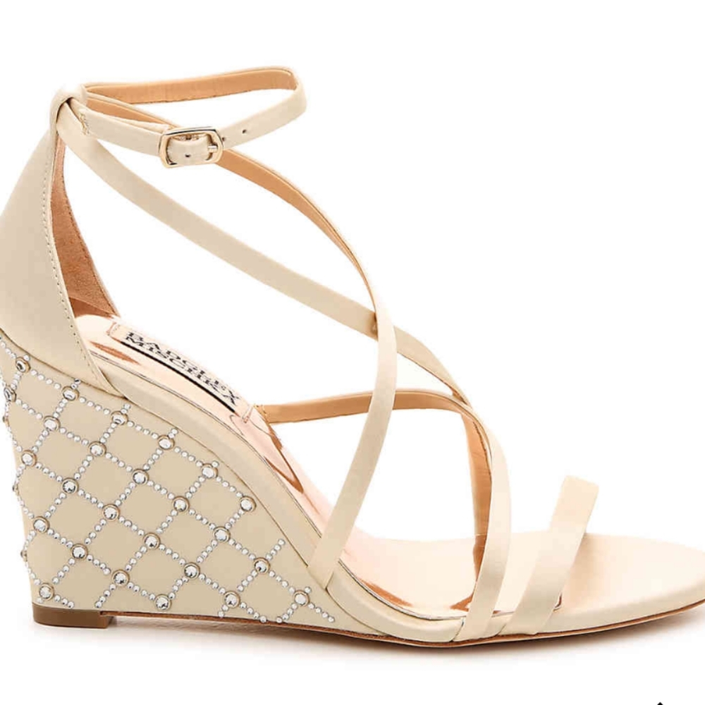 TRENDING!  Shelly Crystal and Satin Wedge